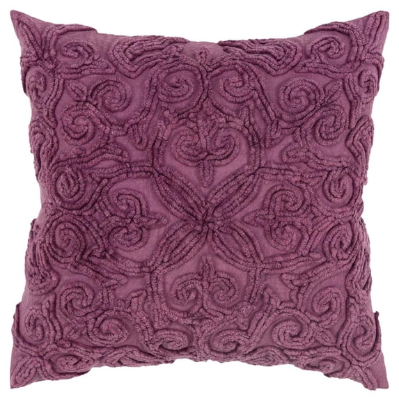 Rizzy Home 20" x 20" Poly Filled Pillow with Cotton Cover in Purple
