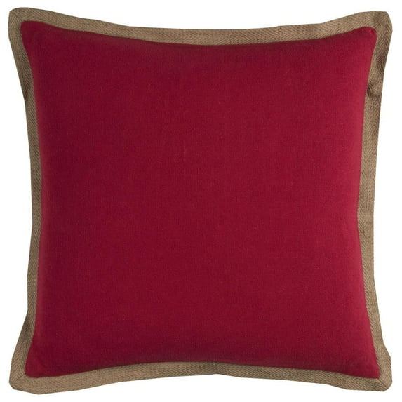Rizzy Home 22" x 22" Down Filled Pillow with Cotton Cover in Red