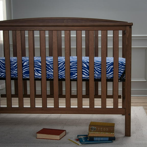 Rizzy Home 28" X 52" Bright Blue/White Zebra Print Cotton Cribsheet