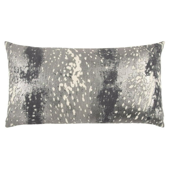 Rizzy Home Abstract 14" x 26" Cotton Pillow Cover in Gray