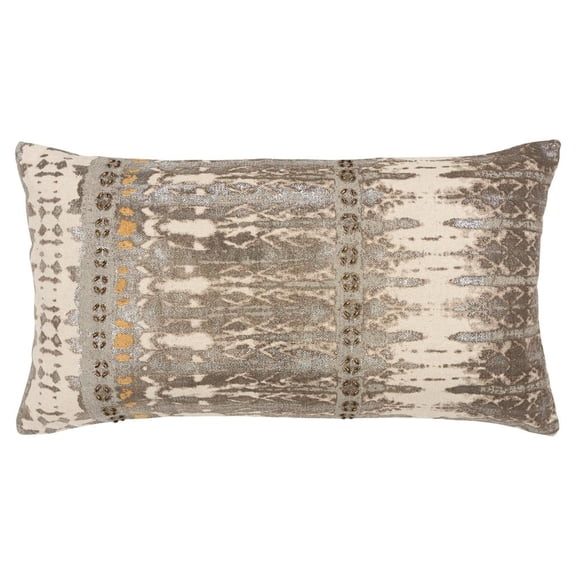 Rizzy Home Abstract 14" x 26" Cotton Pillow Cover in Gray