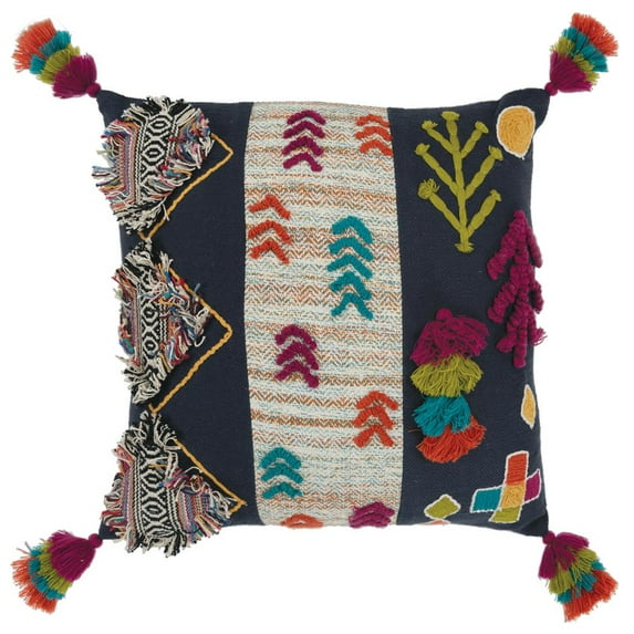 Rizzy Home Abstract 20" x 20" Poly Filled Pillow with Cotton Cover-Multi