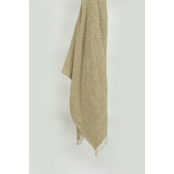 Rizzy Home  Boho Geometric Throw Blanket Dark Natural/ Natural