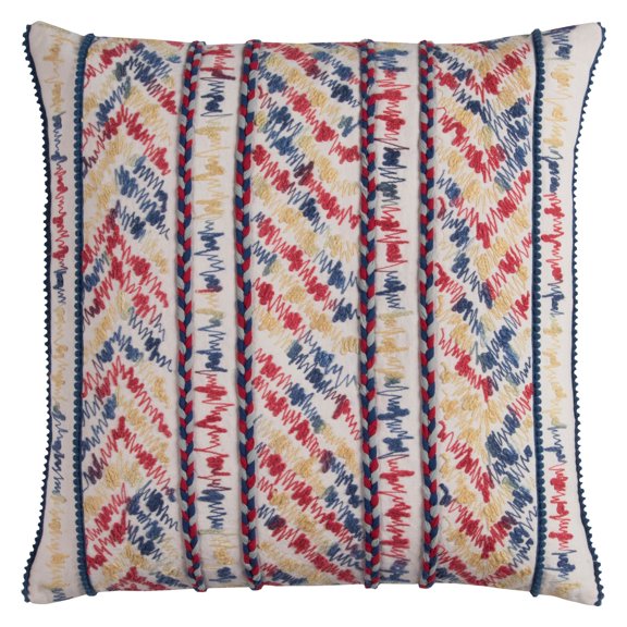 Rizzy Home Braided and Threaded Stripes Decorative Pillow