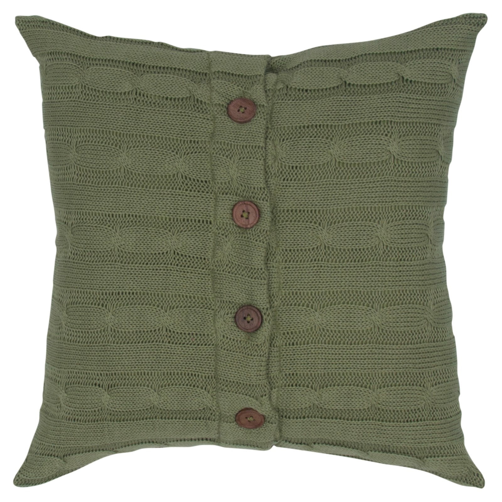 Rizzy Home Cable Knit 18 x 18 Poly Filled Pillow with Cotton Cover Olive Green Walmart