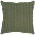 thumbnail image 1 of Rizzy Home Cable Knit 18" x 18" Poly Filled Pillow with Cotton Cover-Olive Green, 1 of 3