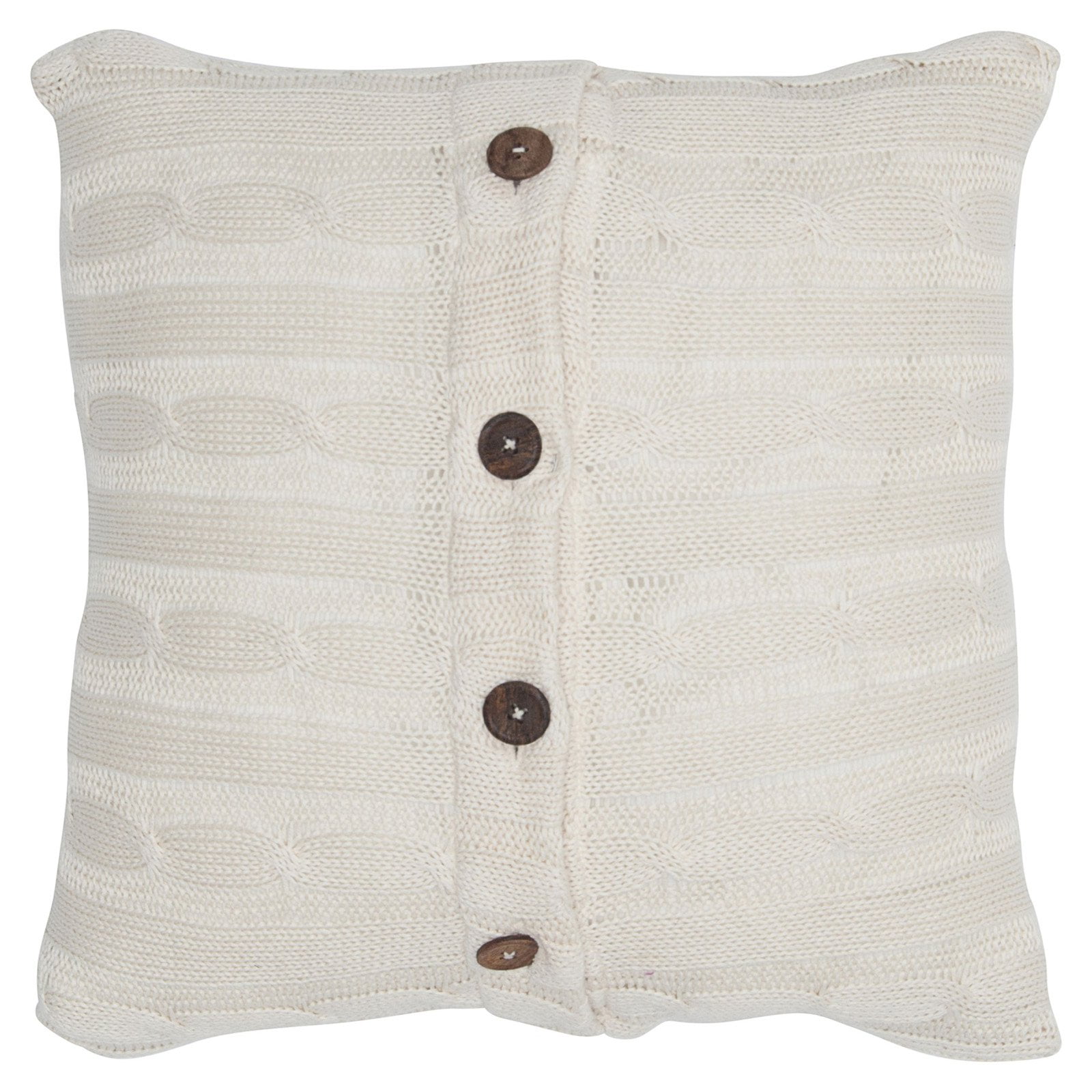 Dillwyn Beige Cotton Throw Pillow - 18L x 18W Square