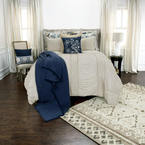 Rizzy Home Carly Natural Twin Size Quilt 70 Inches X 86 Inches