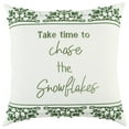 thumbnail image 1 of Rizzy Home  Chase the Snowflakes Green Throw Pillow Cover, 1 of 5