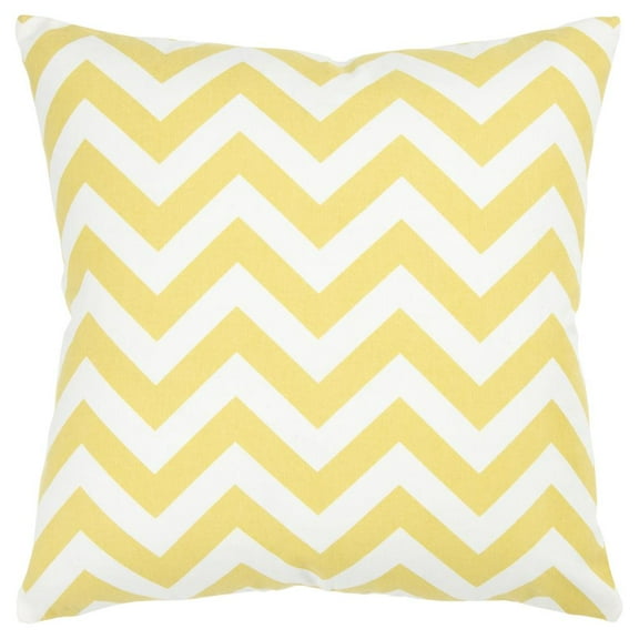 Rizzy Home Chevron 18" x 18" Poly Filled Pillow with Cotton Cover-Yellow/Ivory