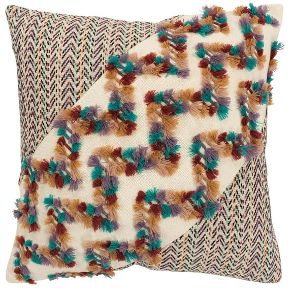 Rizzy Home Chevron 20" x 20" Cotton Pillow Cover in Multi-Color