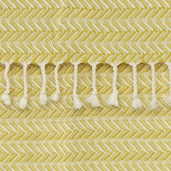 Rizzy Home Chevron Hand Loomed Woven Throw Citron/ Natural