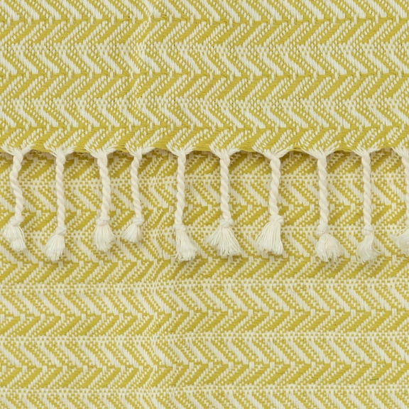 Rizzy Home Chevron Hand Loomed Woven Throw Citron/ Natural