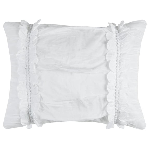 Rizzy Home Clementine White Hand Quilted Cotton Sham 20"x36"