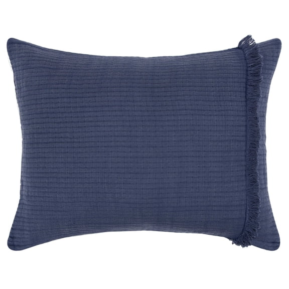 Rizzy Home Cotton 20"x36" Indigo Solid Bedding Sham