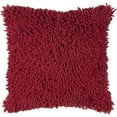 thumbnail image 1 of Rizzy Home Cotton Shag Solid Cotton Decorative Throw Pillow, 18" x 18", Red, 1 of 2