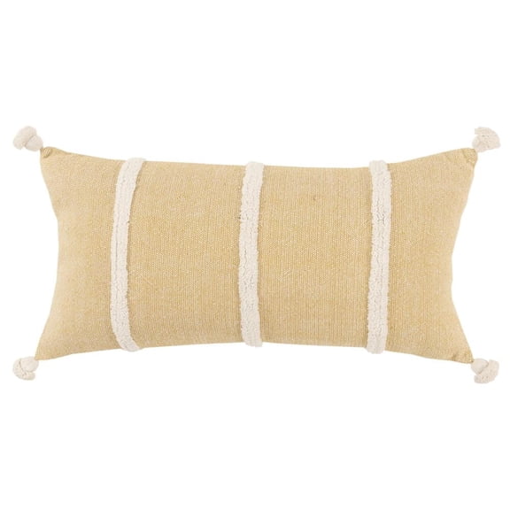 Rizzy Home Cotton Tassel Stripe Yellow 14"X26" Pillow Cover 2 Pack