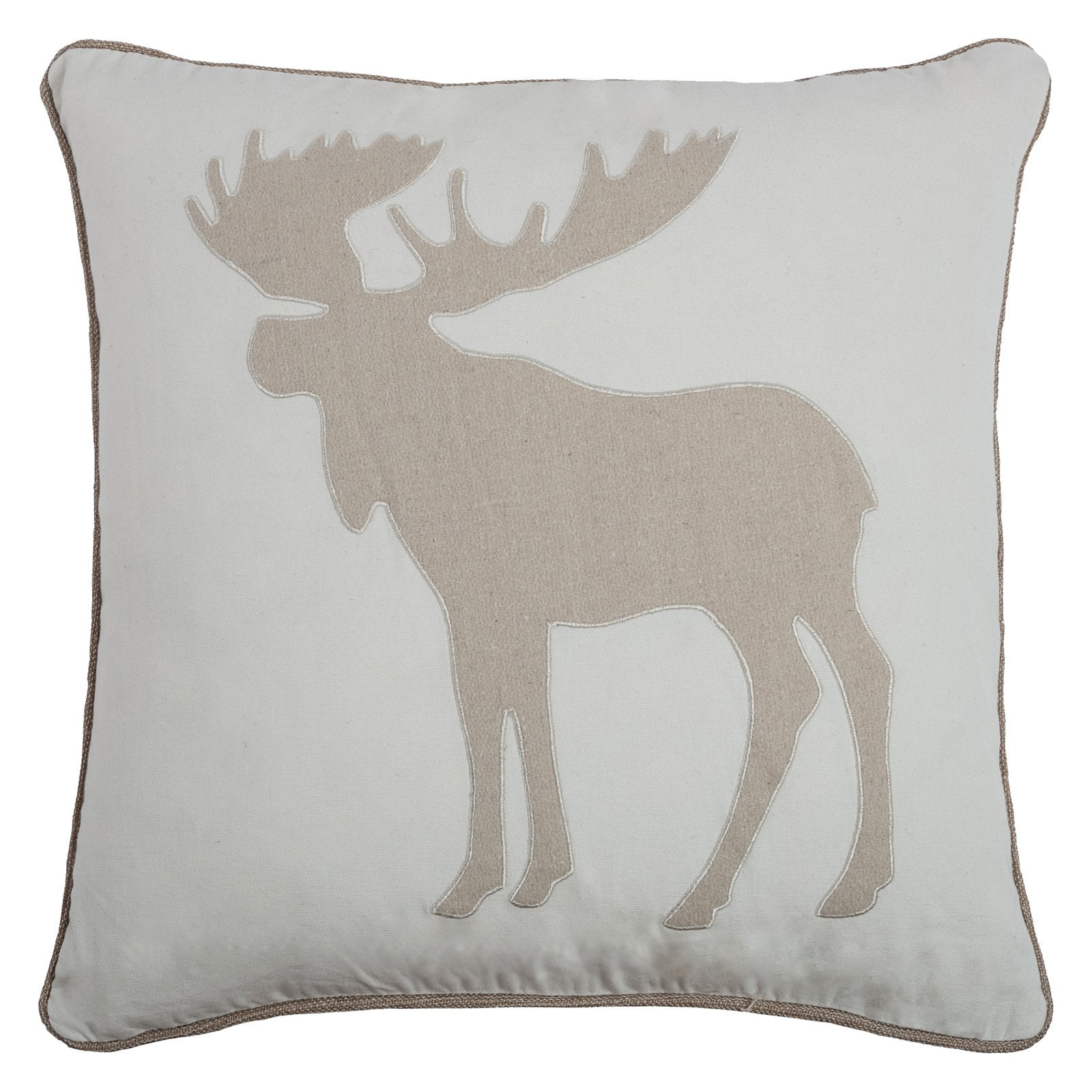 Rizzy Home Decorative Poly Filled Throw Pillow Moose 20"X20" Natural