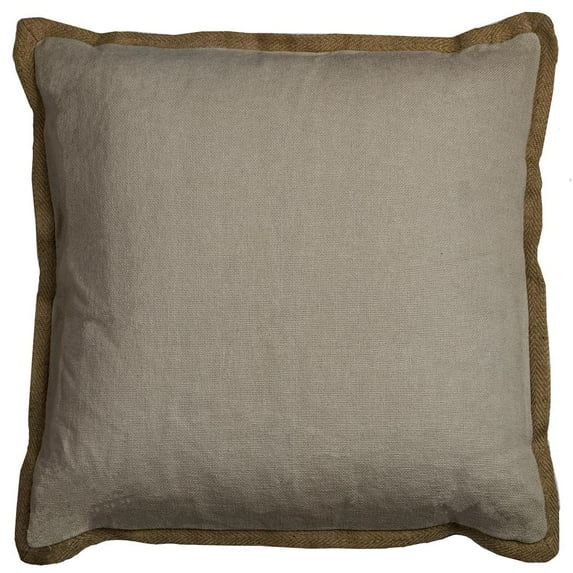 Rizzy Home Decorative Poly Filled Throw Pillow Solid 22"X22" Khaki