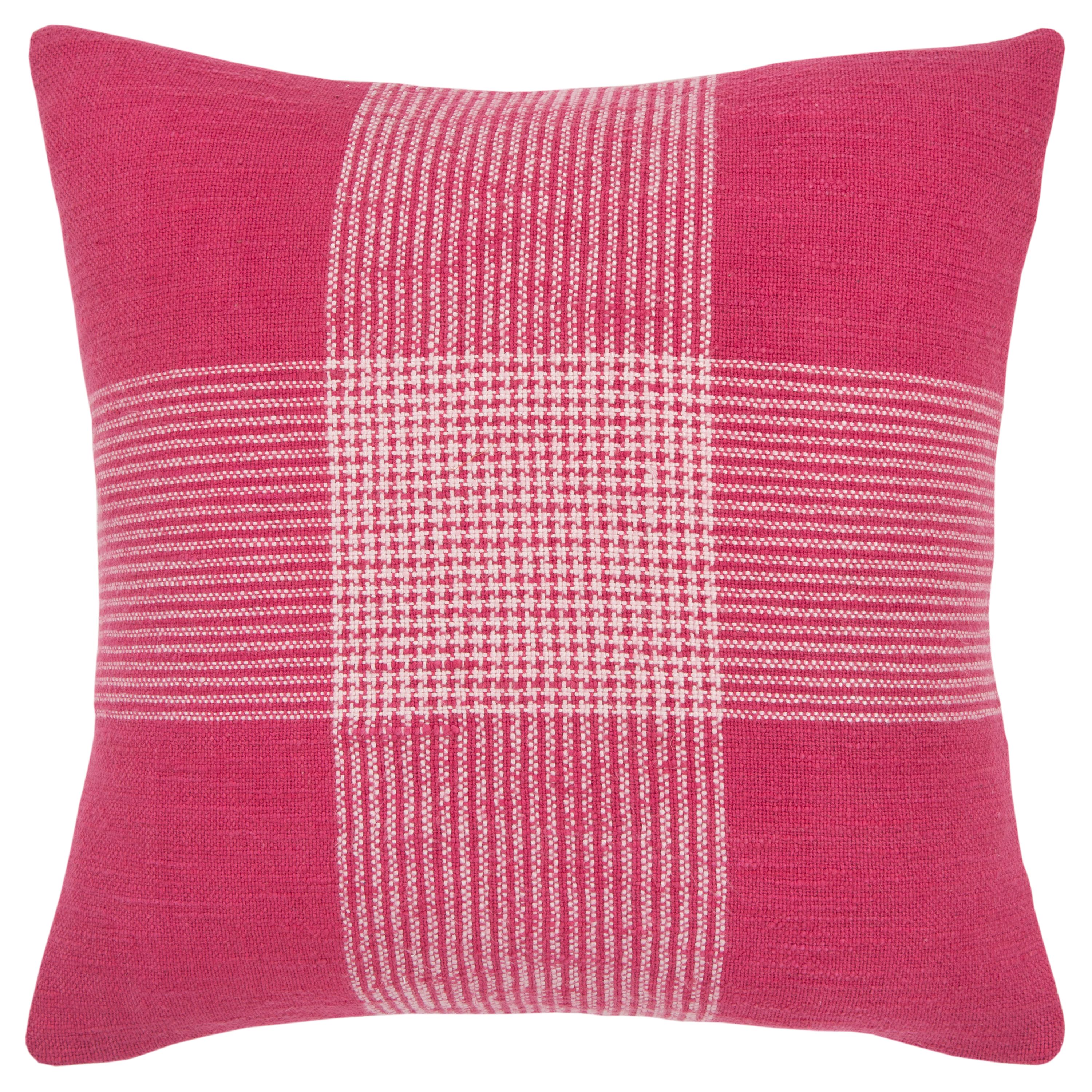 Rizzy Home Plaid Hot pink Decorative Pillow Cover