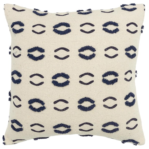 Donny Osmond Tribal Motif 20" x 20" Poly Pillow with Cotton Canvas Cover-Navy