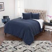 Rizzy Home Donny Osmond Cotton Indigo 3-Piece Duvet Set Queen