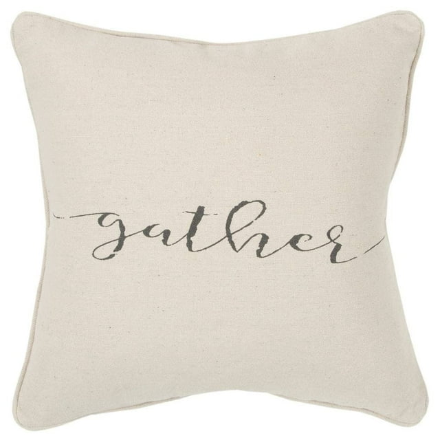 Rizzy Home "Gather" Poly Filled Decorative Throw Pillow, 20" x 20", Natural
