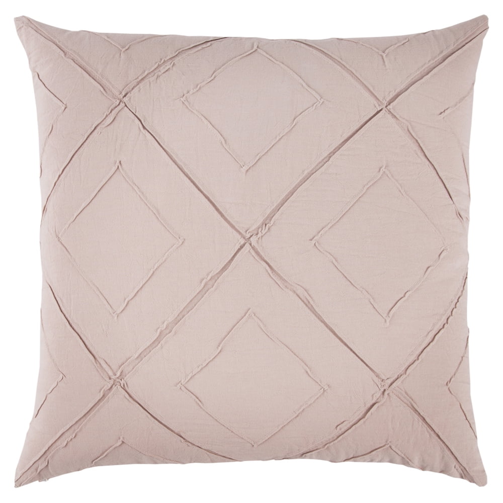 Blush Diamond Pattern Cotton 20" x 20" Pillow Cover