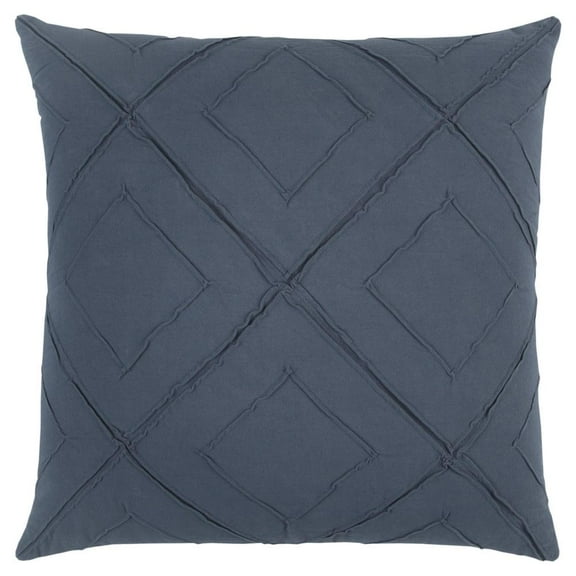 Rizzy Home Geometric 20" x 20" Cotton/Flax Pillow Cover in Indigo