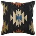 thumbnail image 1 of Rizzy Home Geometric 20" x 20" Poly Filled Pillow with Wool Cover-Black/Multi, 1 of 4