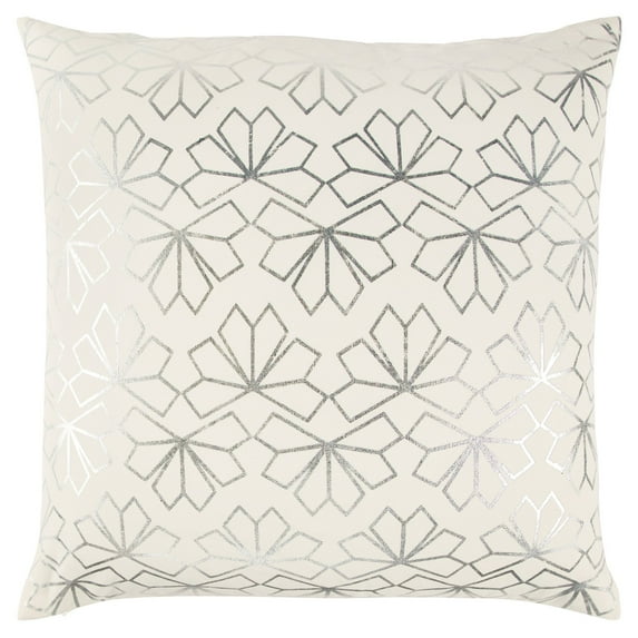 Rizzy Home Geometric Metallic Flower Decorative Pillow