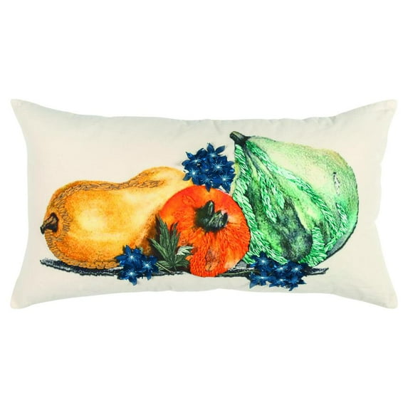 Rizzy Home Gourds 14" x 26" Cotton Duck Pillow Cover in Multi-Color