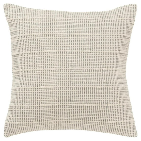 Rizzy Home Gray/Natural 20"X20" Stripe Woven Poly Filled Throw Pillow