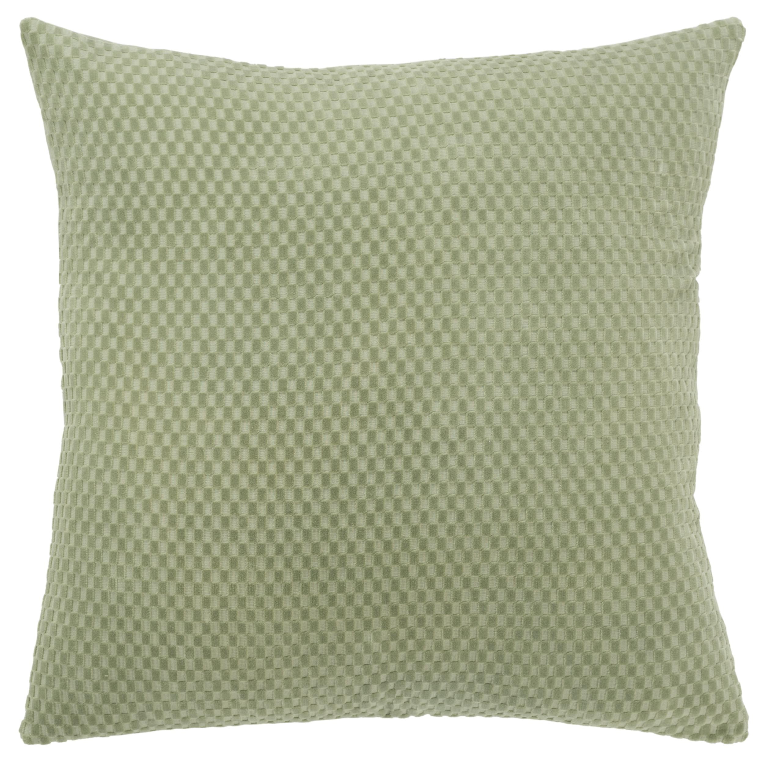 Olive Green Nubby Textured Cotton Square Throw Pillow