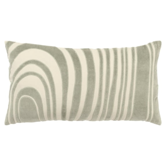 Rizzy Home Green/Natural 14"X26" Abstract Woven Poly Filled Throw Pillow