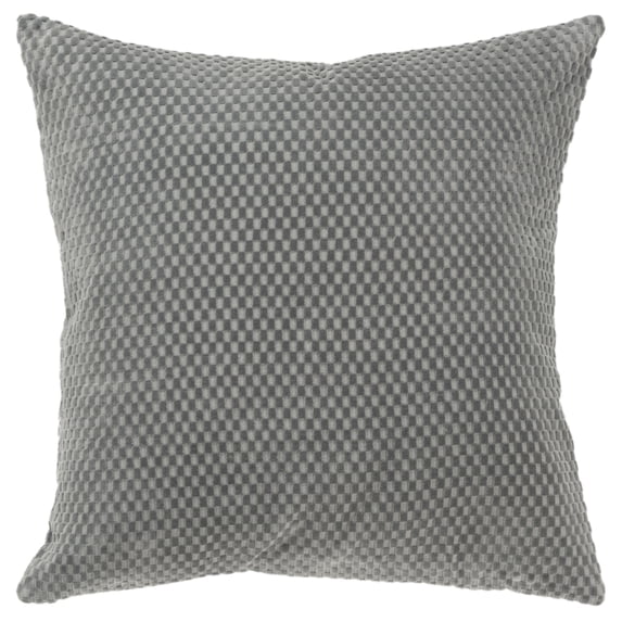 Rizzy Home Grey 20"X20" Solid Woven Poly Filled Throw Pillow