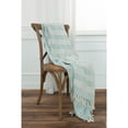 thumbnail image 1 of Rizzy Home  Hand-made Modern Striped Throw Blanket Blue/Natural, 1 of 5