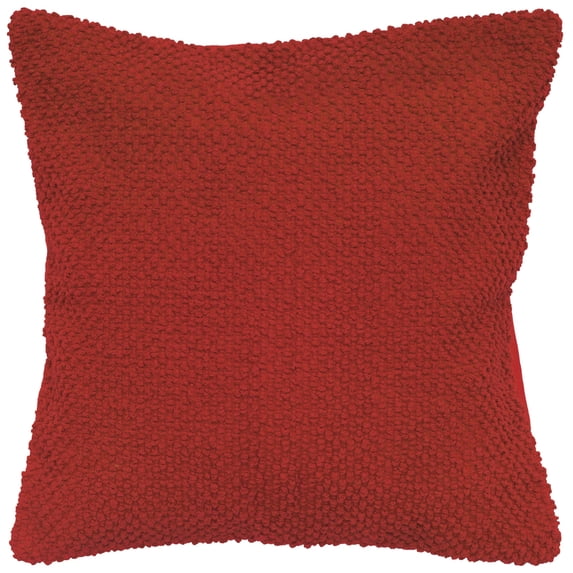 Rizzy Home Throw Pillow T05285 Red Knife Edge Cotton 20" x 20" Square, Down Filled