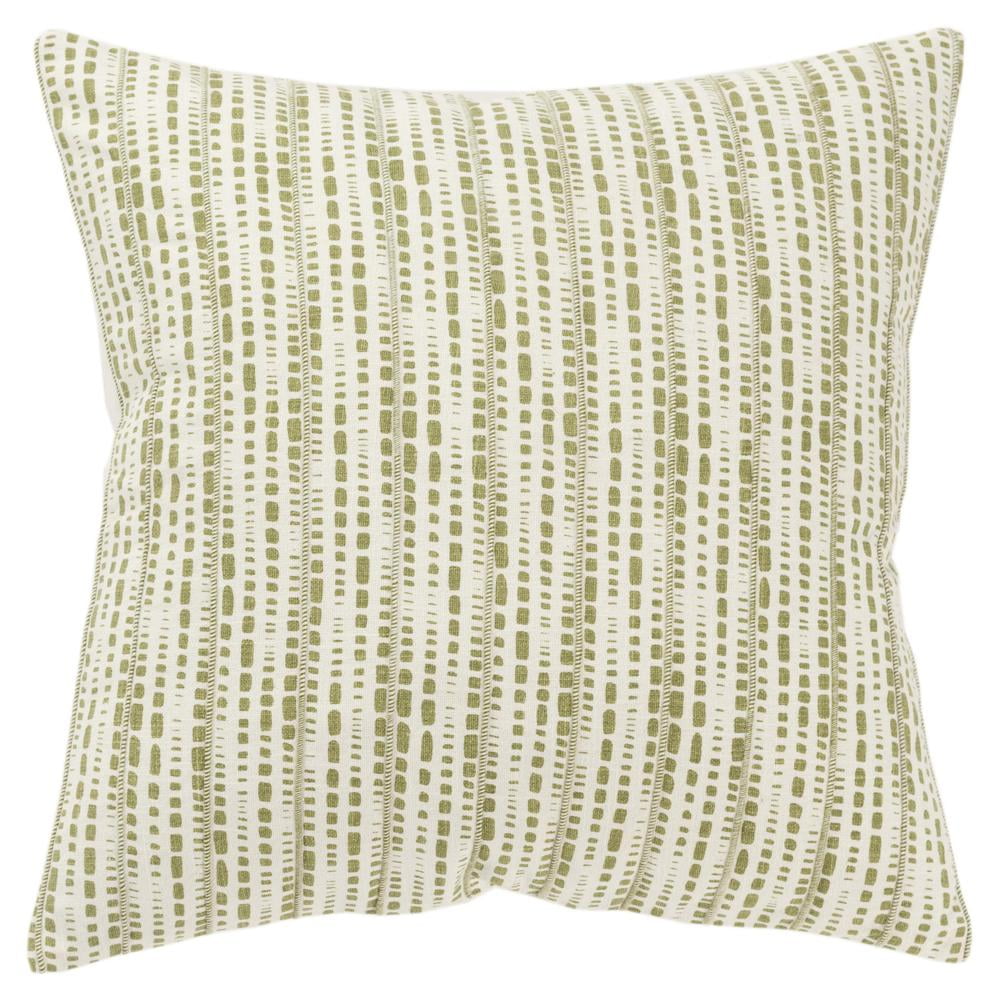 Ivory and Green Animal Print 20" Poly Filled Pillow