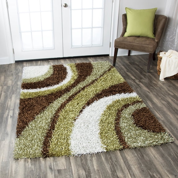 Kempton 6' x 9' Stripe Multi/Ivory Tufted Area Rug