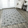 thumbnail image 1 of Rizzy Home Luniccia Grey Geometric Shag 2'6" x 8' Area Rug, 1 of 4