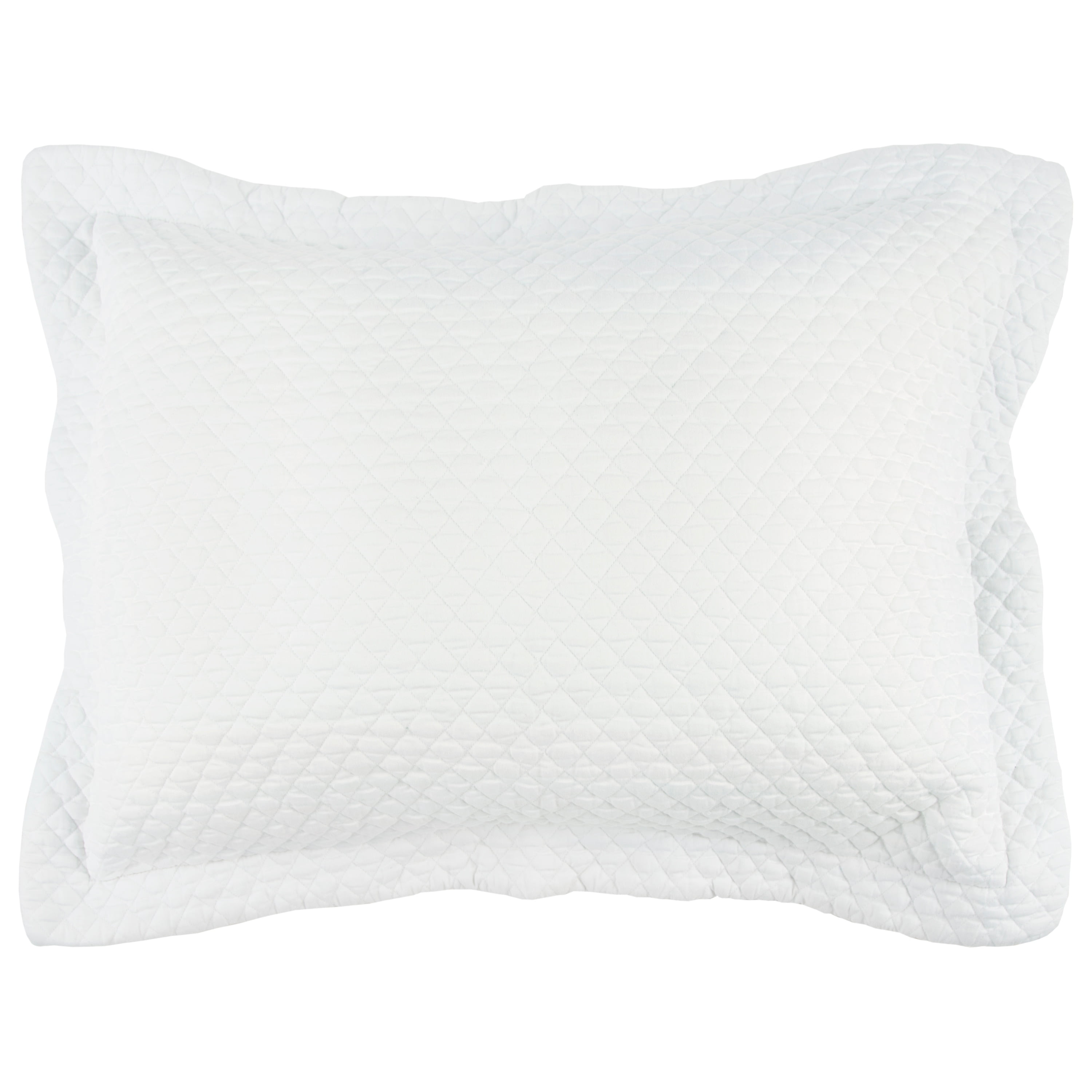 Lydia Elegant White Cotton Standard/Queen Pillow Sham