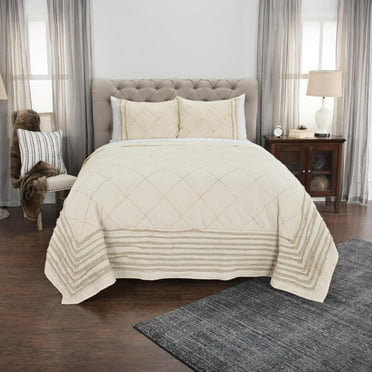 Rizzy Home Lyric Hand Quilted Cotton Quilt in Natural Queen