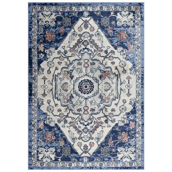 Rizzy Rugs Marquise Area Rug MRQ850 Traditional Blue, 8' x 9' 6", Blue