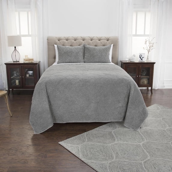 Rizzy Home Medallion Anthony 20" x 26" Cotton Standard Sham in Gray