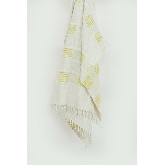 Rizzy Home  Modern Stripe Hand Loomed Throw Yellow/Natural