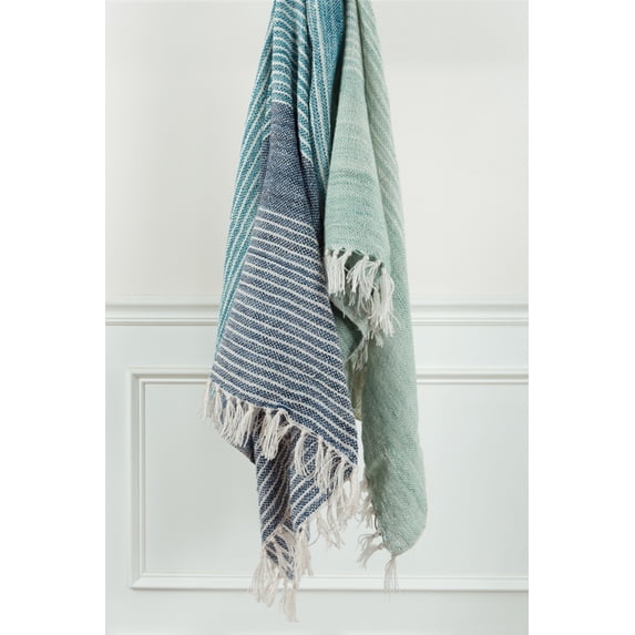 Rizzy Rugs Throw TH0741 Natural Rows Sea 50" x 60" Rectangle