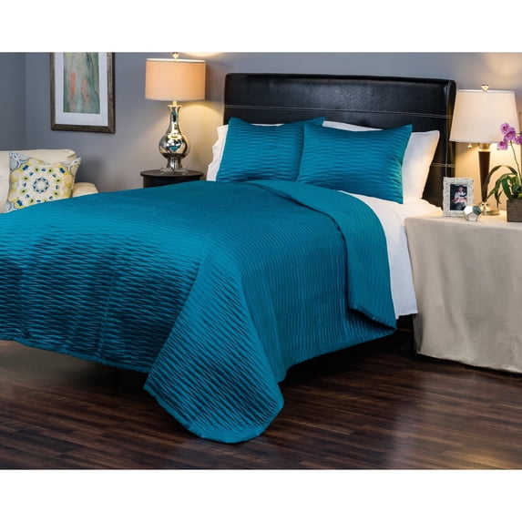 Rizzy Home Parker Quilt Set by Teal Queen