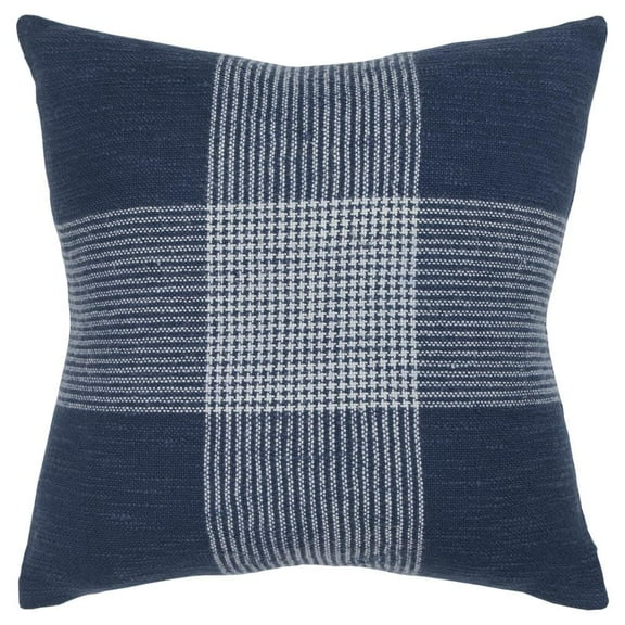 Rizzy Home Poly Filled Decorative Throw Plaid 20"X20" Indigo