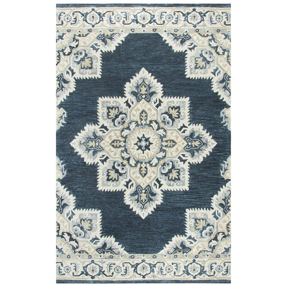 Rizzy Home RS070B Dark Blue 2'6" x 8' Hand-Tufted Area Rug